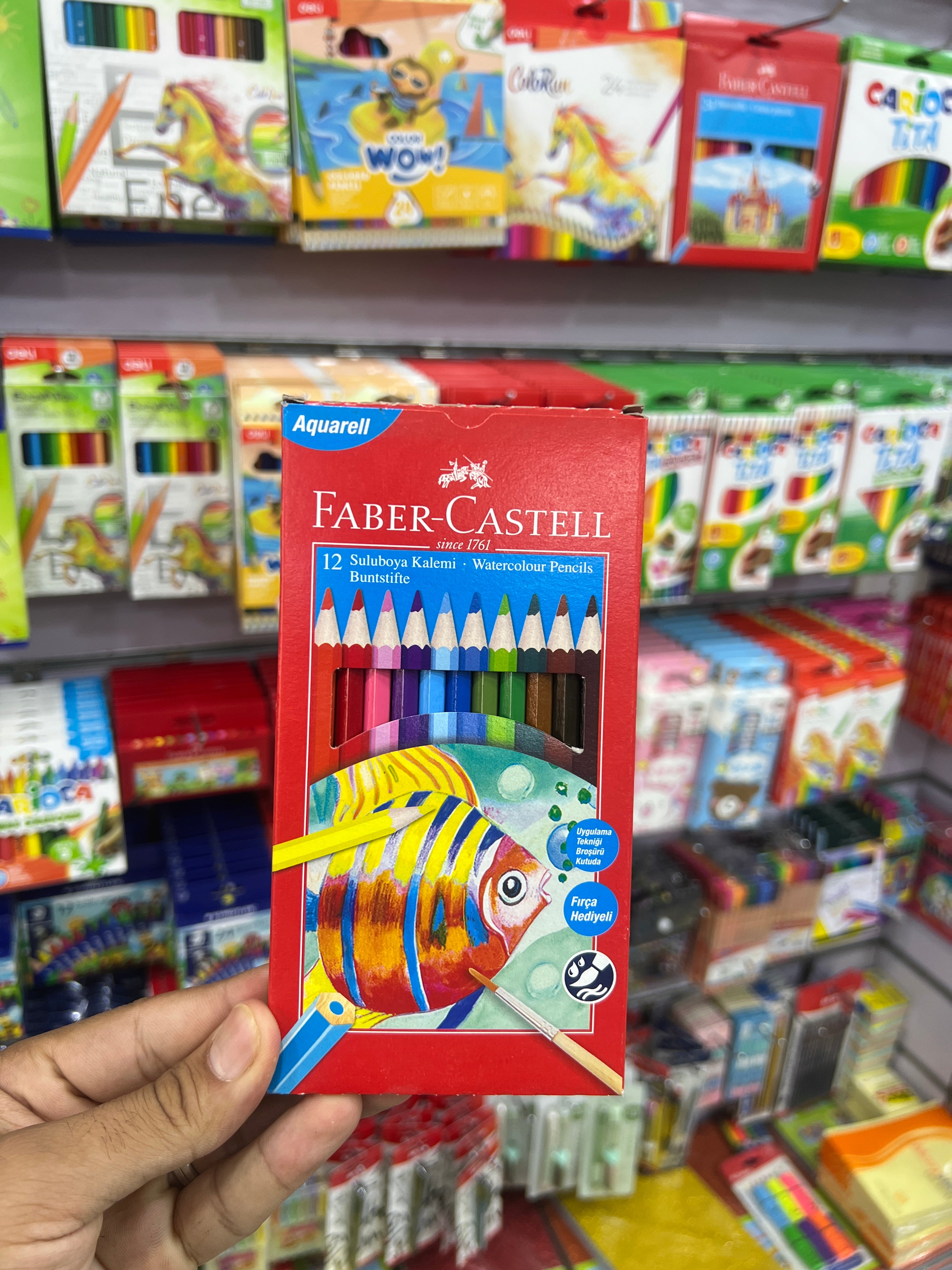 ألوان خشب مائية 12 لون Fabre-Castell