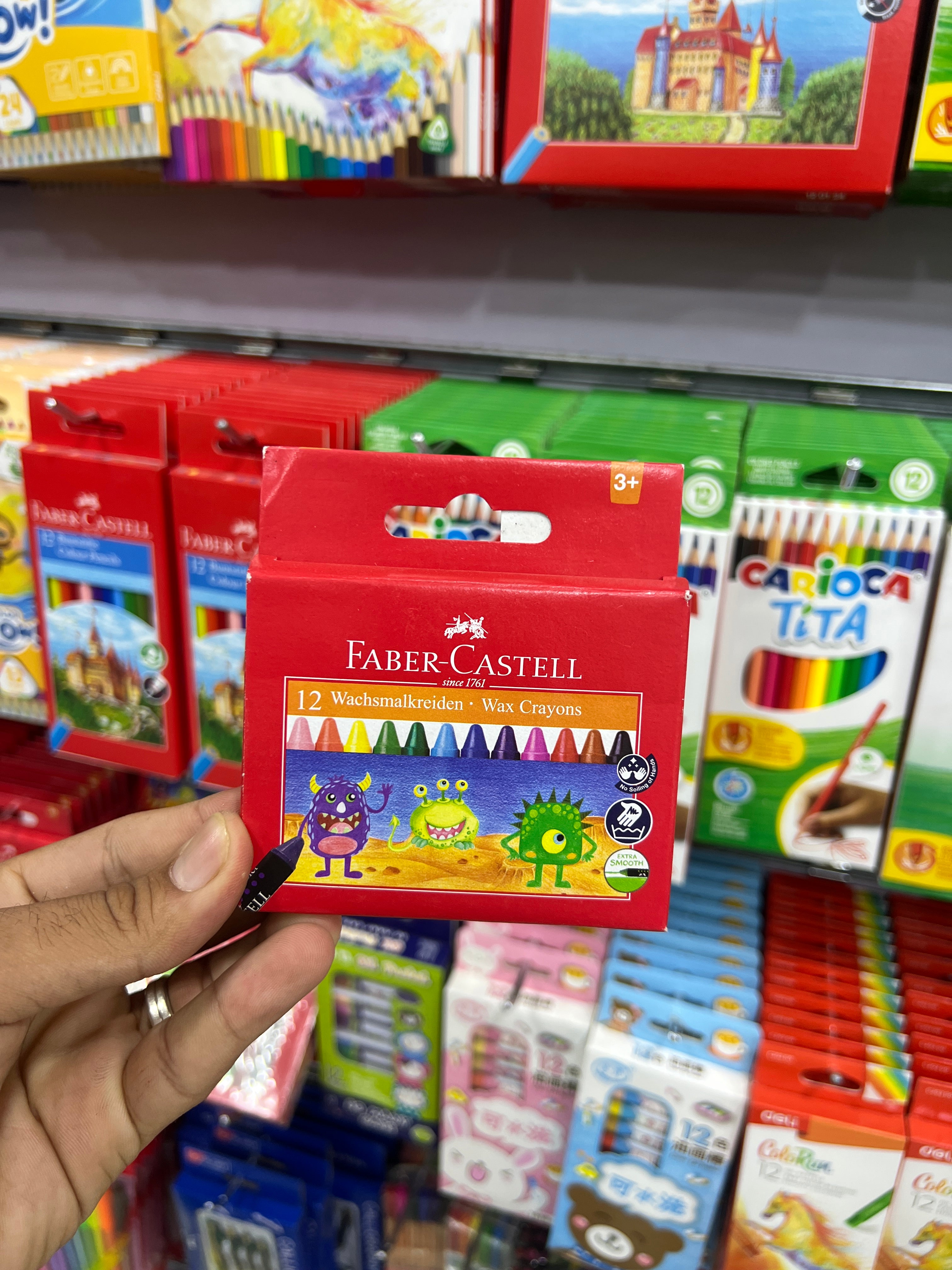 ألوان شمع 12 لون Fabre-Castell طويل