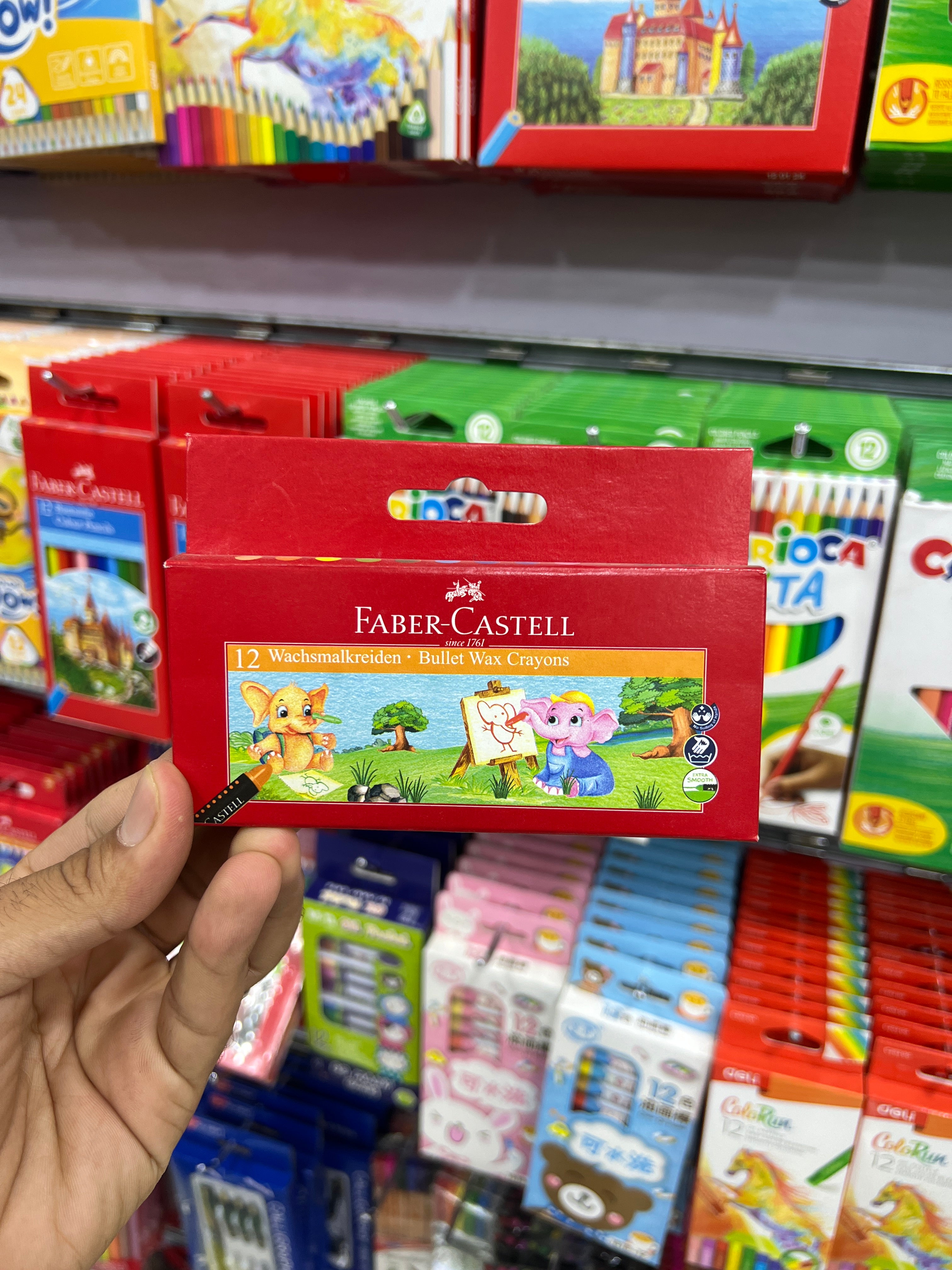 ألوان شمع 12 لون Fabre-Castell سن مدور