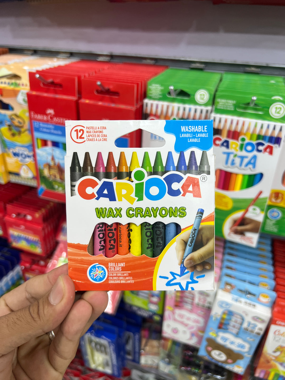 ألوان شمع 12 لون Carioca جامبو