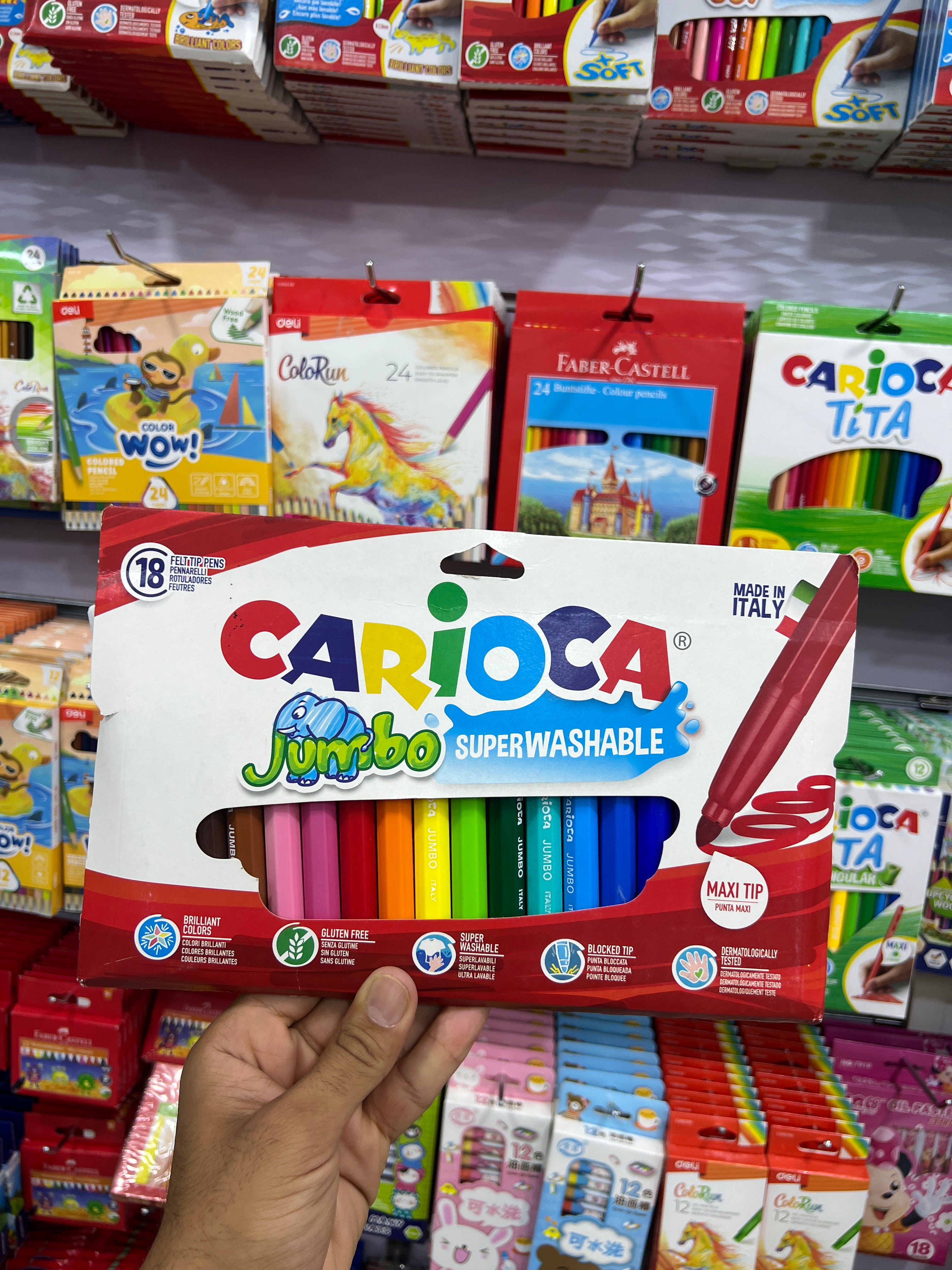 ألوان فلوماستر 18 لون  Carioca جامبو