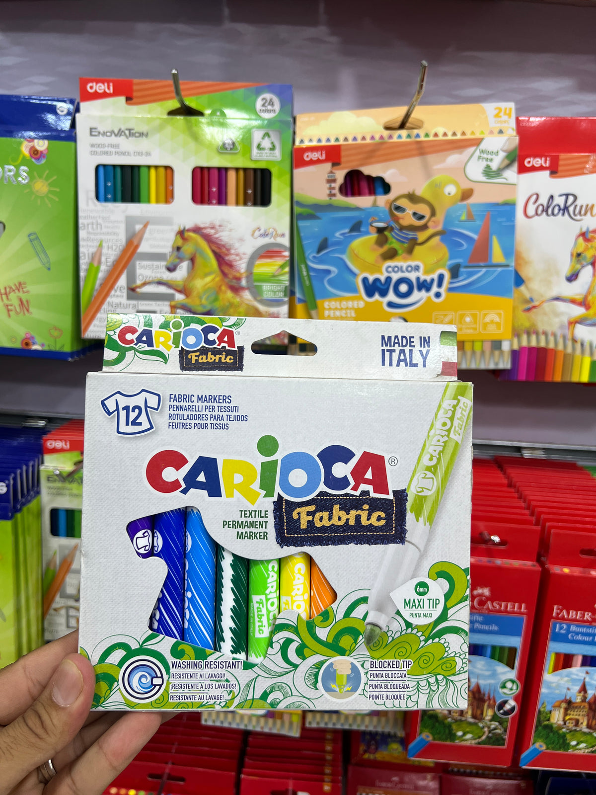 ألوان فابريك 12 لون Carioca جامبو